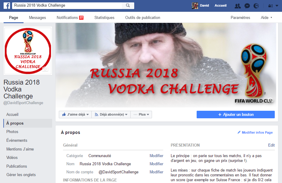 Russia 2018 Vodka Challenge