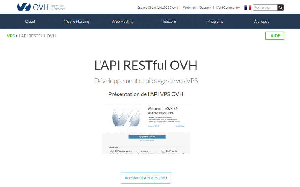 Explications: la nouvelle API PHP V6 de OVH